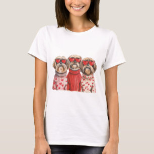 T-shirt Chiens de Chih Tzu de la fête de Valentines