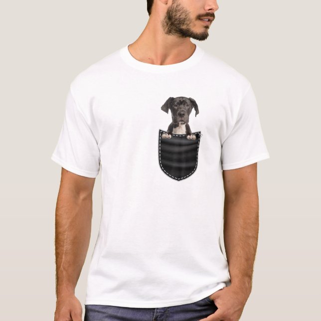 T-shirt Chiens de conception de poches de chien de grands  (Devant)