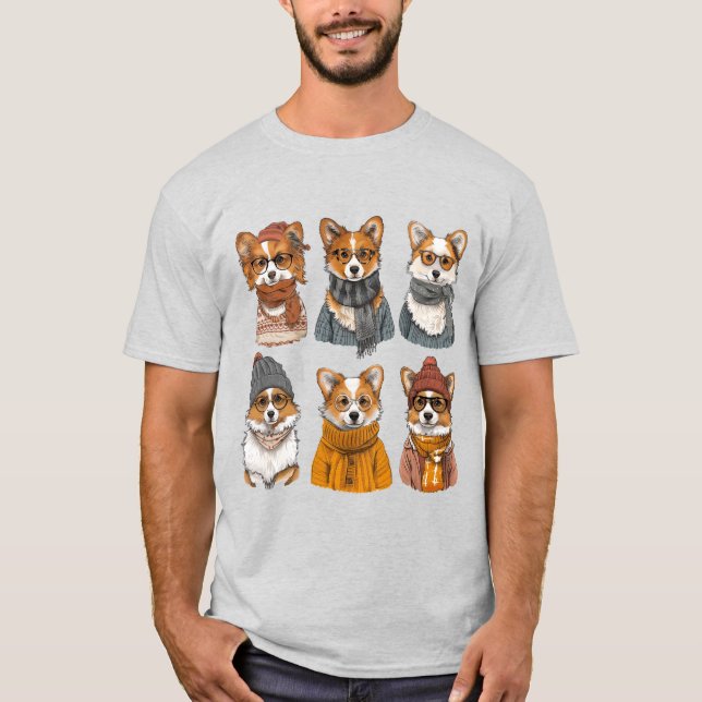 T-shirt Chiens de Corgi gallois branchés (Devant)