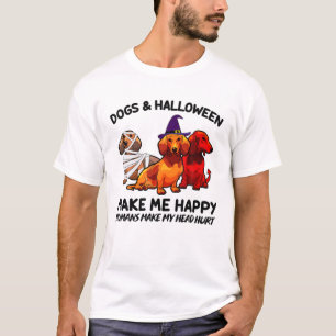 T-shirt Chiens De Dachshund Et Halloween Me Rendre Heureux
