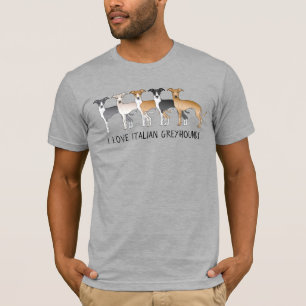 T-shirt Chiens De Dessin Grisons Italiens Avec Texte Perso