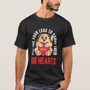 T-shirt Chiens de grand coeur Hommes Noirs