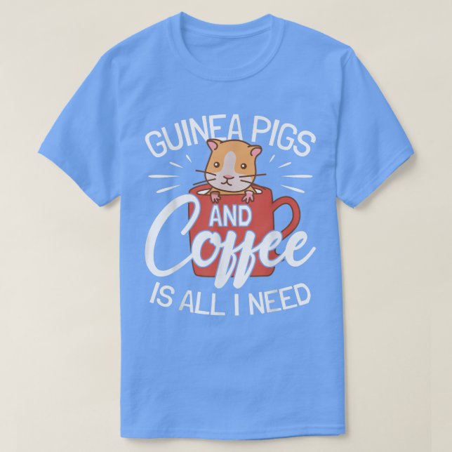 T-shirt Chiens De Guinée Et Café - Cochon De Guinée (Design devant)