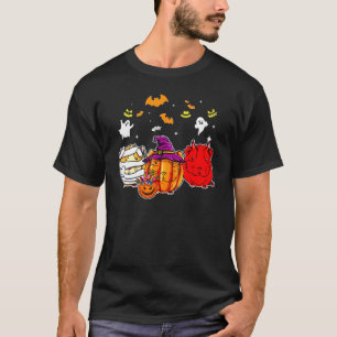 T-shirt Chiens de Guinée heureux Halloween mignonne sorciè