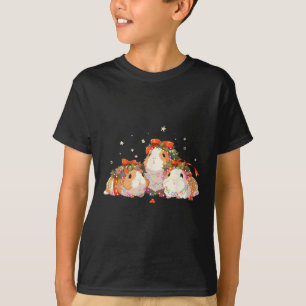 T-shirt Chiens De Guinée Tangés Dans Les Lumières De Noël