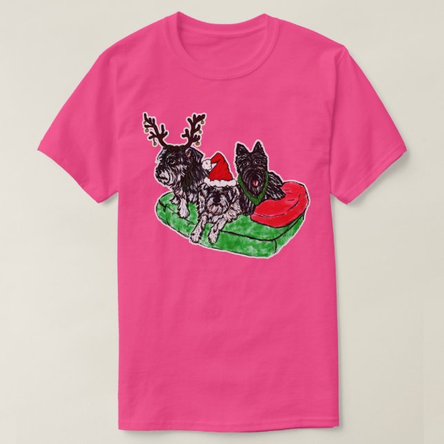 T-shirt Chiens de Noël (Design devant)