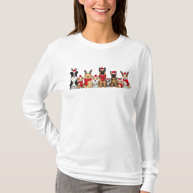 T-shirt Chiens de Noël | Chiot de vacances mignon (Devant)