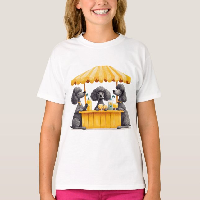 T-shirt Chiens De Poodle Standard Avec Un Socle De Lemonad (Devant)