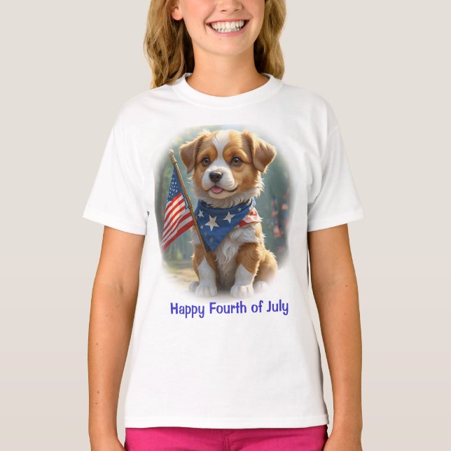 T-shirt Chiens de quatrième juillet (Devant)