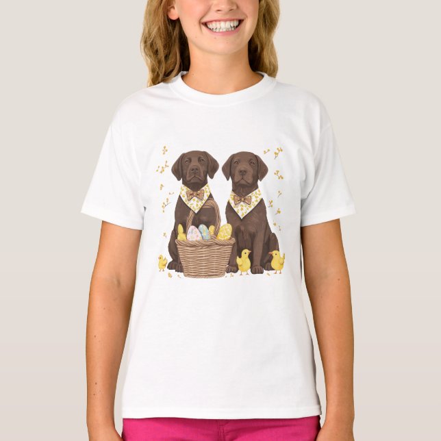 T-shirt Chiens de récupération du labrador de pâques (Devant)