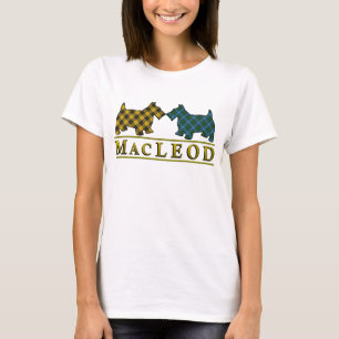 T-shirt Chiens de Scottie de tartan de MacLeod de clan