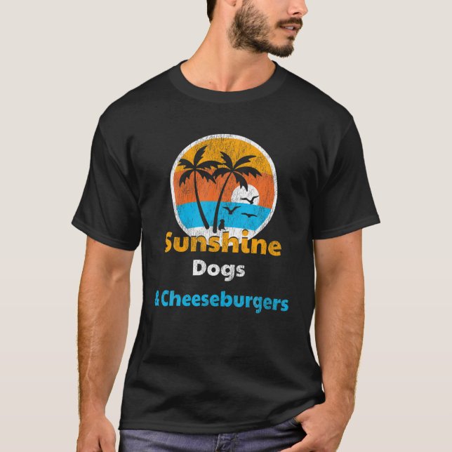 T-shirt Chiens De Soleil Et Cheeseburgers (Devant)