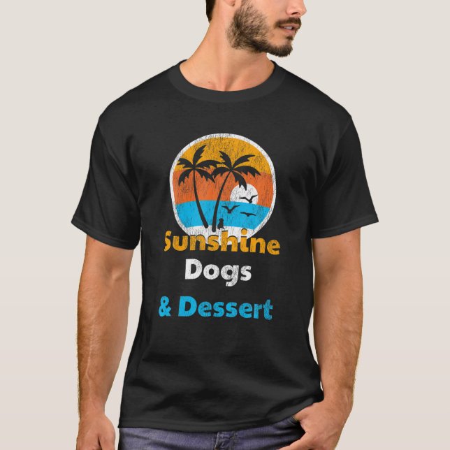 T-shirt Chiens De Soleil Et Dessert (Devant)