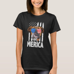 T-shirt Chiens de taureau anglais 4 juillet Merica Hommes