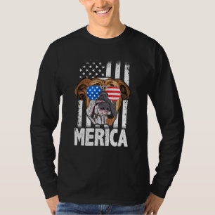 T-shirt Chiens de taureau anglais 4 juillet Merica Hommes 