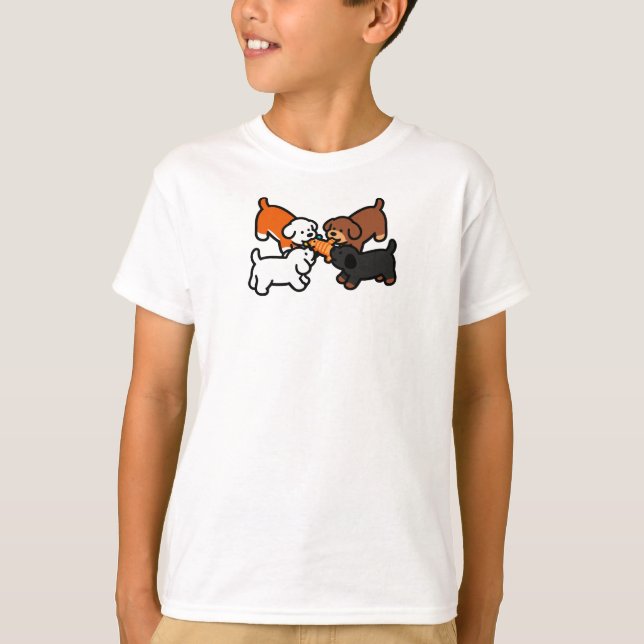 T-shirt Chiens de tir à la corde (Devant)