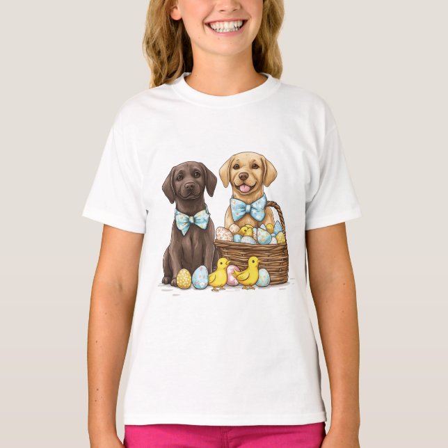 T-shirt Chiens de triage de Pâques Labrador (Devant)