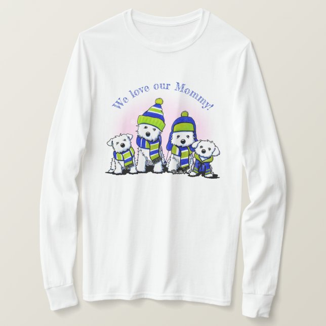 T-shirt Chiens d'équipage douillets KiniArt (Design devant)