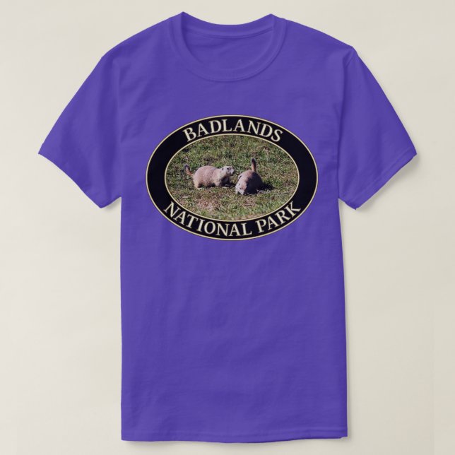 T-shirt Chiens des Prairies au parc national Badlands à So (Design devant)