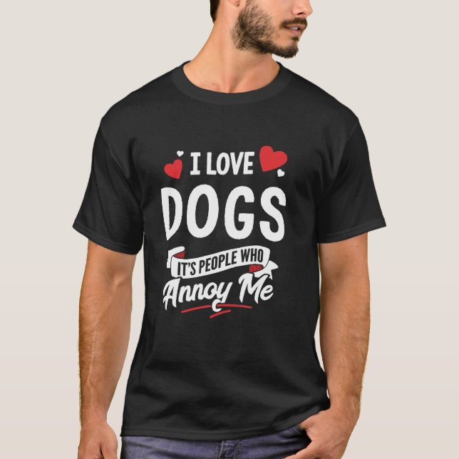 T-shirt Chiens Design Cadeau J'aime Chiens (Devant)