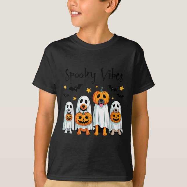 T-shirt Chiens d'Halloween Vibes Sombres (Devant)