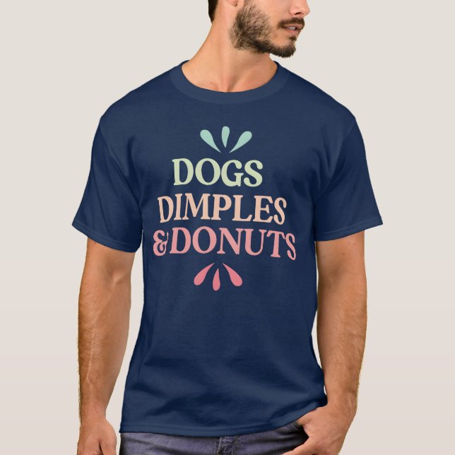 T-shirt Chiens Dimples et Donuts retro famille (Devant)
