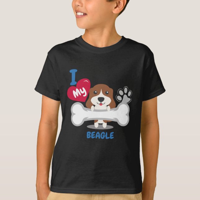 T-shirt Chiens drôles de chien de BEAGLE d'idée mignonne (Devant)
