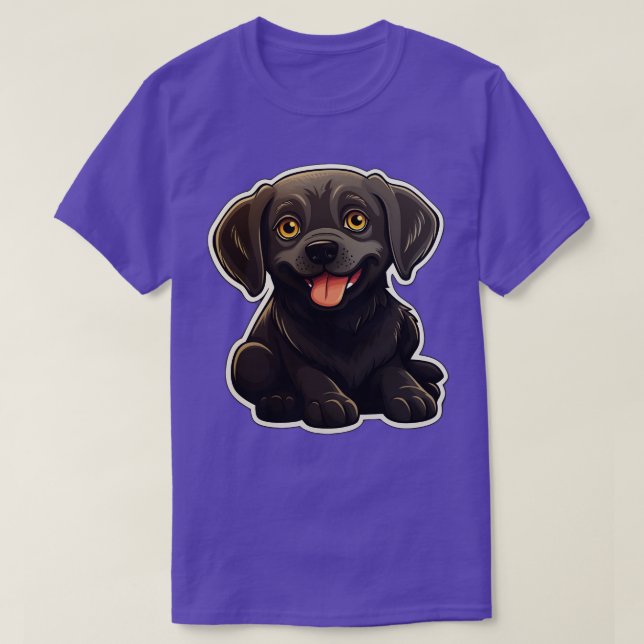 T-shirt Chiens du Labrador mignons Noirs Chocolat Labrador (Design devant)