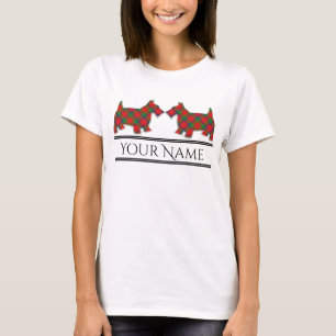 T-shirt Chiens écossais du clan Sinclair Tartan Scottie