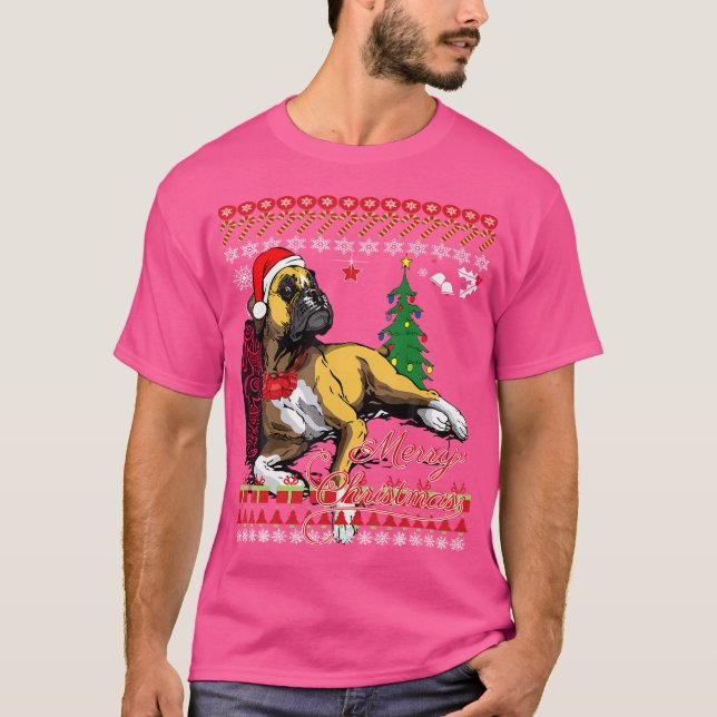 T-shirt Chiens en boîte de Noël mignons (Devant)