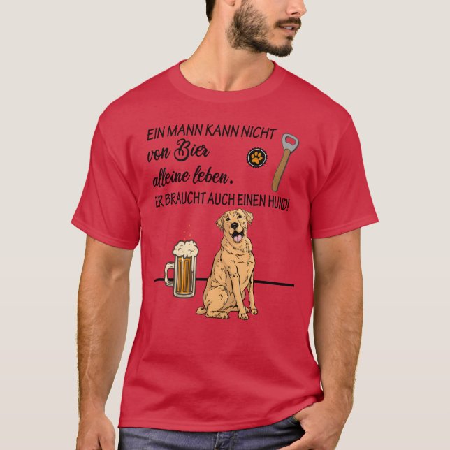 T-shirt Chiens et amateurs de bière drôle de conception de (Devant)