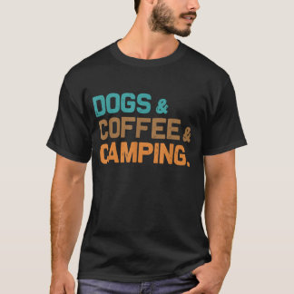 T-shirt chiens et café et camping