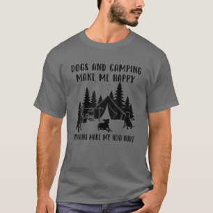 T-shirt Chiens Et Camping Me Rendre Heureux Camping Drôle 