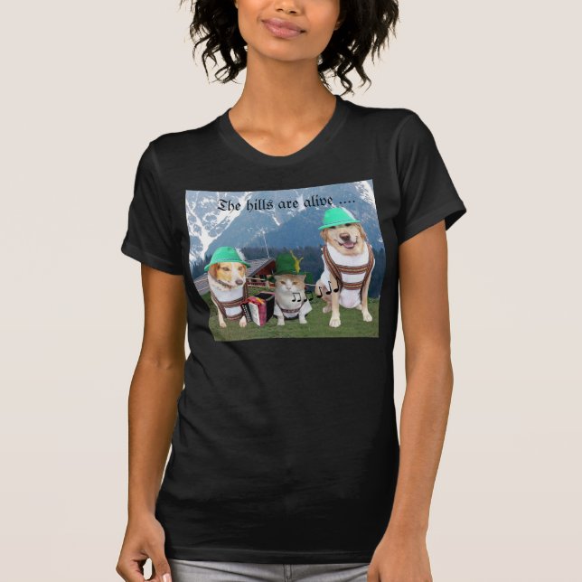 T-shirt Chiens et chat allemands drôles (Devant)