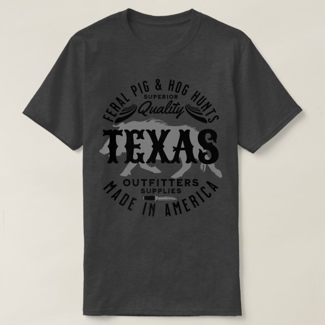 T-shirt Chiens Et Cochons Sauvages Et Cochons Du Texas Fer (Design devant)