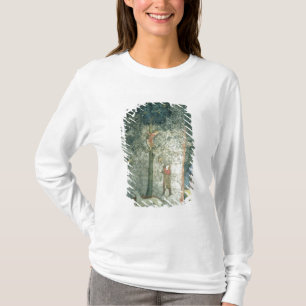 T-shirt Chiens et hommes de chasse grimpant à un arbre