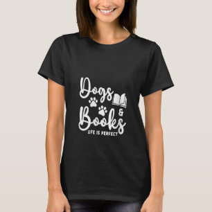 T-shirt Chiens Et Livres Femme La Vie Est Un Livre Animal