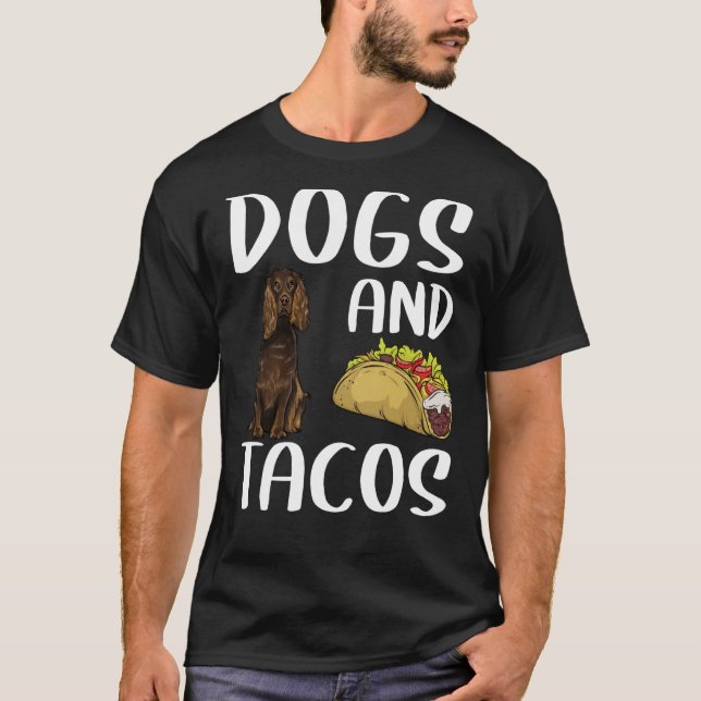 T-shirt Chiens Et Tacos Boykin Espagnol Mexicain Nourritur (Devant)