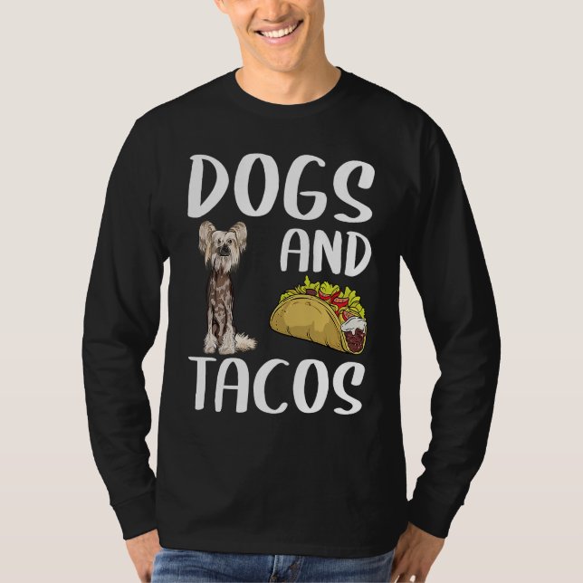 T-shirt Chiens Et Tacos Chinois Crested Mexicain (Devant)