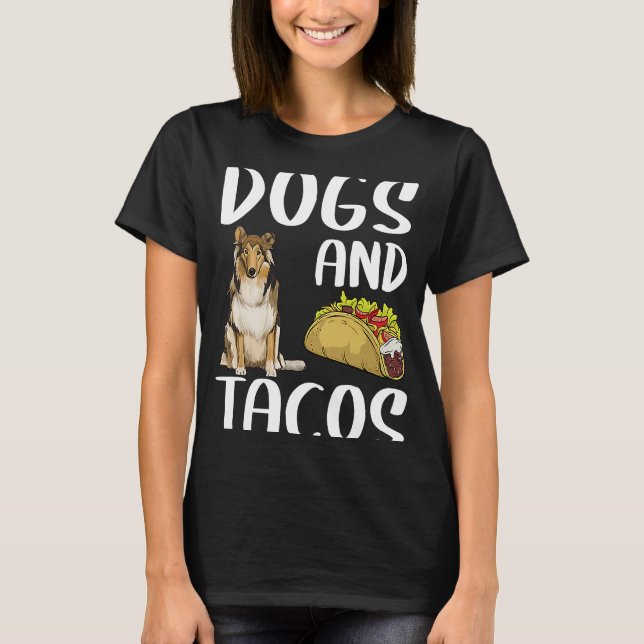 T-shirt Chiens Et Tacos Collie Cuisine Mexicaine (Devant)