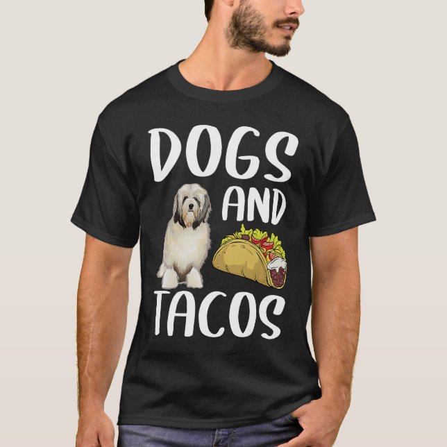 T-shirt Chiens Et Tacos Lowchen Nourriture Mexicaine (Devant)