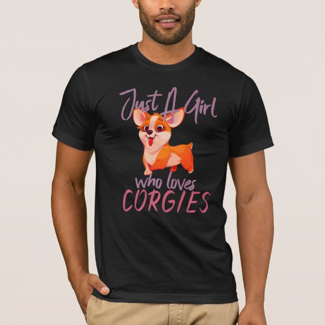 T-shirt Chiens Femmes Juste Une Fille Qui Aime Les Corgies (Devant)