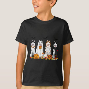 T-shirt Chiens Husky Sibérien Fantôme Sorcière Momie Hallo