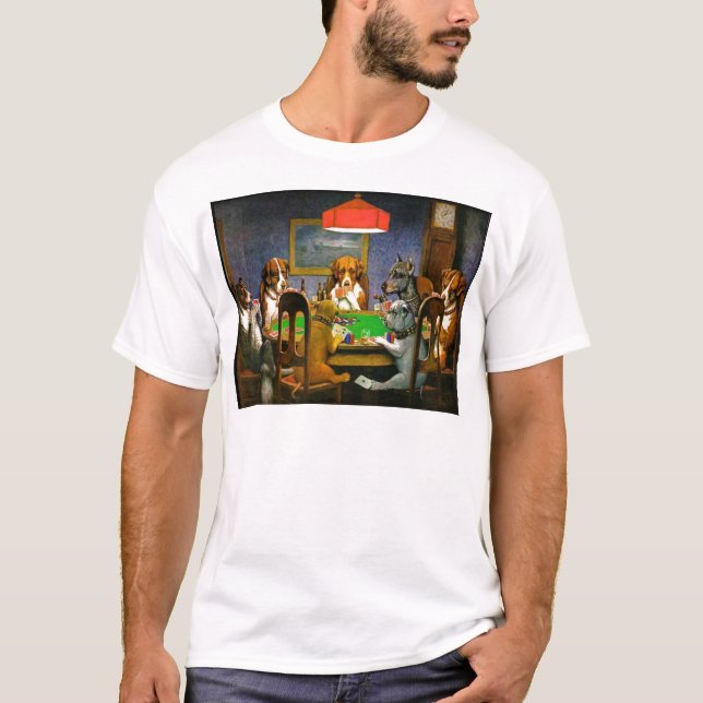 T-shirt Chiens jouant au poker (Devant)