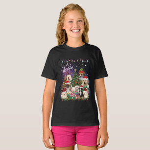 T-shirt Chiens Joyeux Noël Lumière