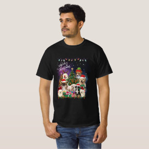 T-shirt Chiens Joyeux Noël Lumière