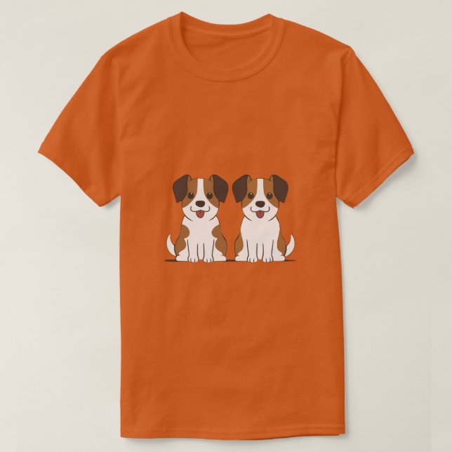 T-shirt Chiens jumeaux personnalisables (Design devant)