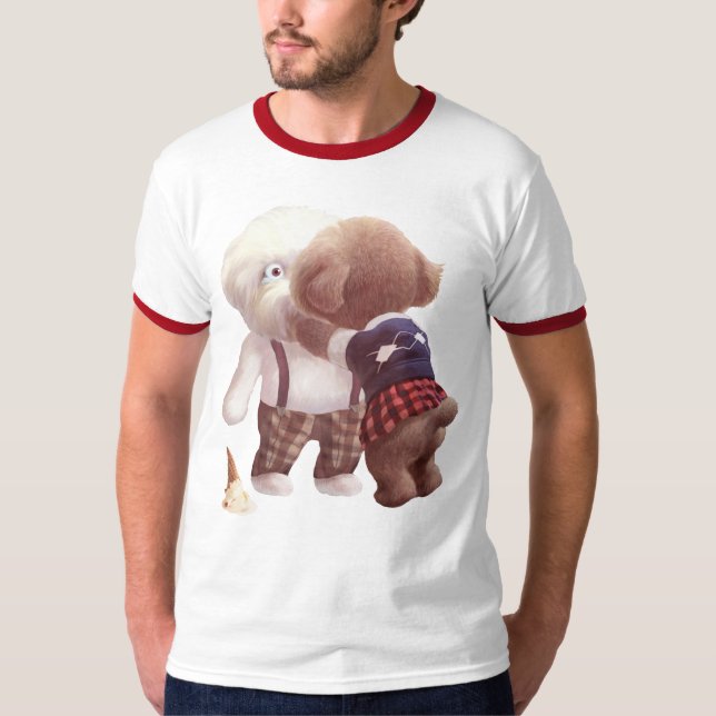 T-shirt Chiens mignons Accrochage (Devant)