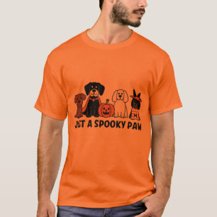 T-shirt Chiens mignons en costumes d'halloween avec citrou