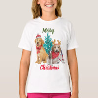 Chiens mignons souhaitant Joyeux Noël